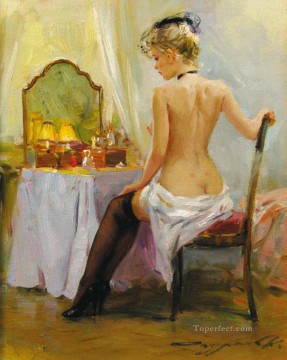 Pretty Woman KR 001 Desnudo impresionista Pinturas al óleo